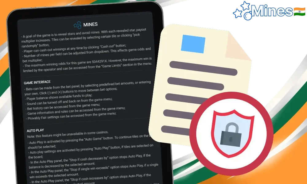 Mines Game guarantees the privacy of user data